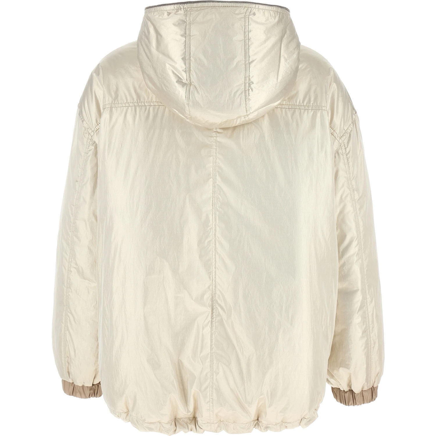 Beige Polyester Full-Length Jacket
