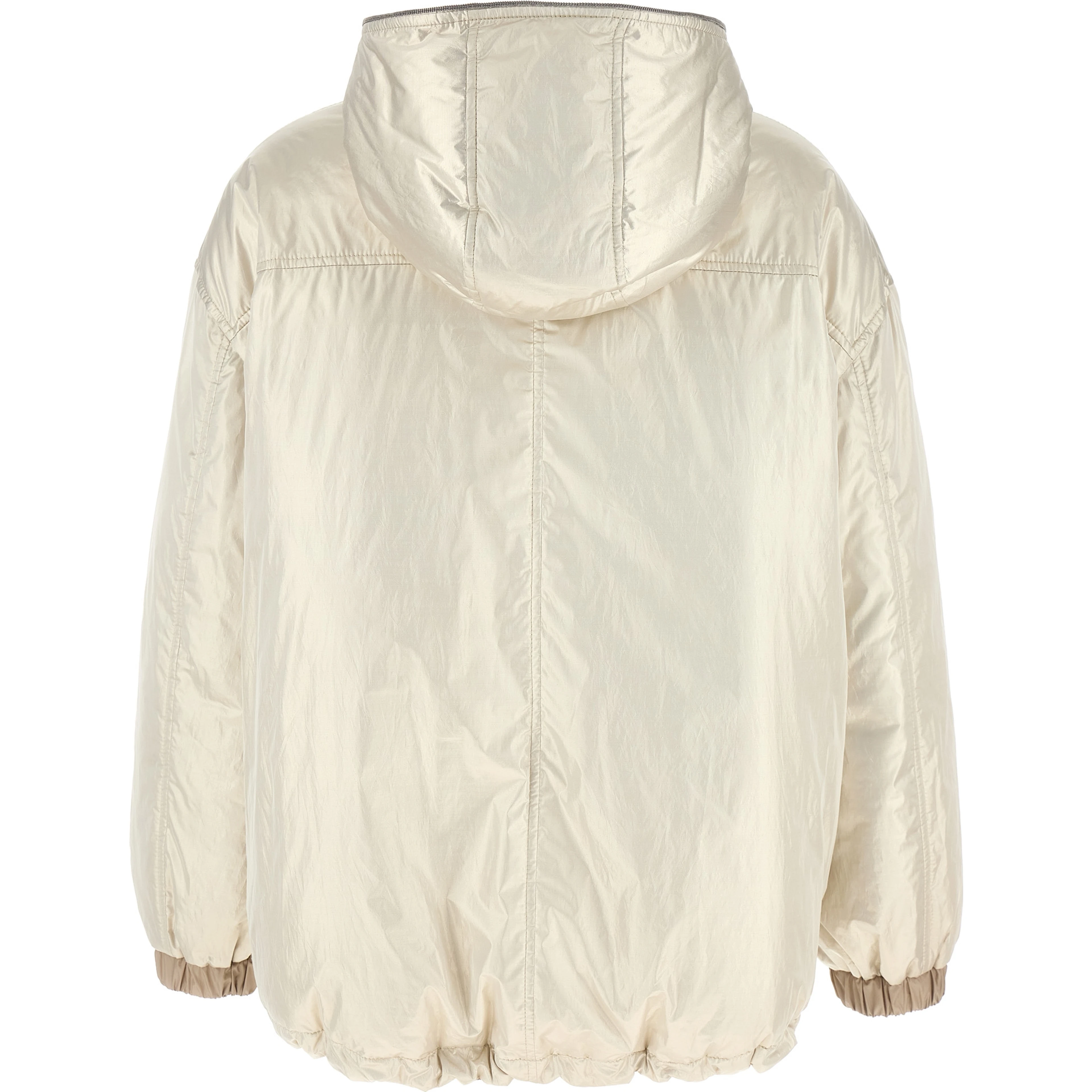 Beige Polyester Full-Length Jacket