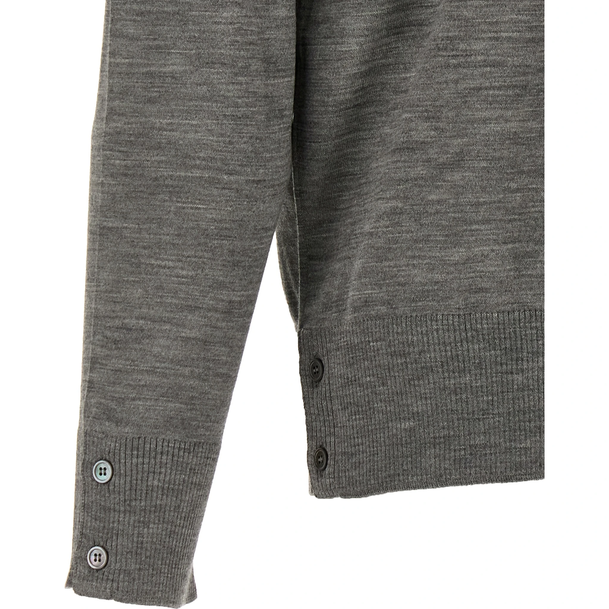 Gray Virgin Wool Cardigan