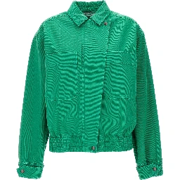 Bicolor Cotton Full-Length Jacket