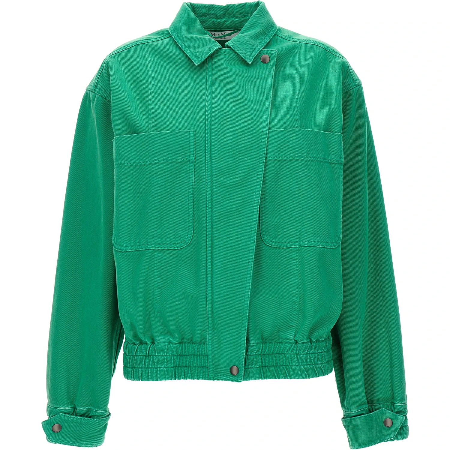 Bicolor Cotton Full-Length Jacket