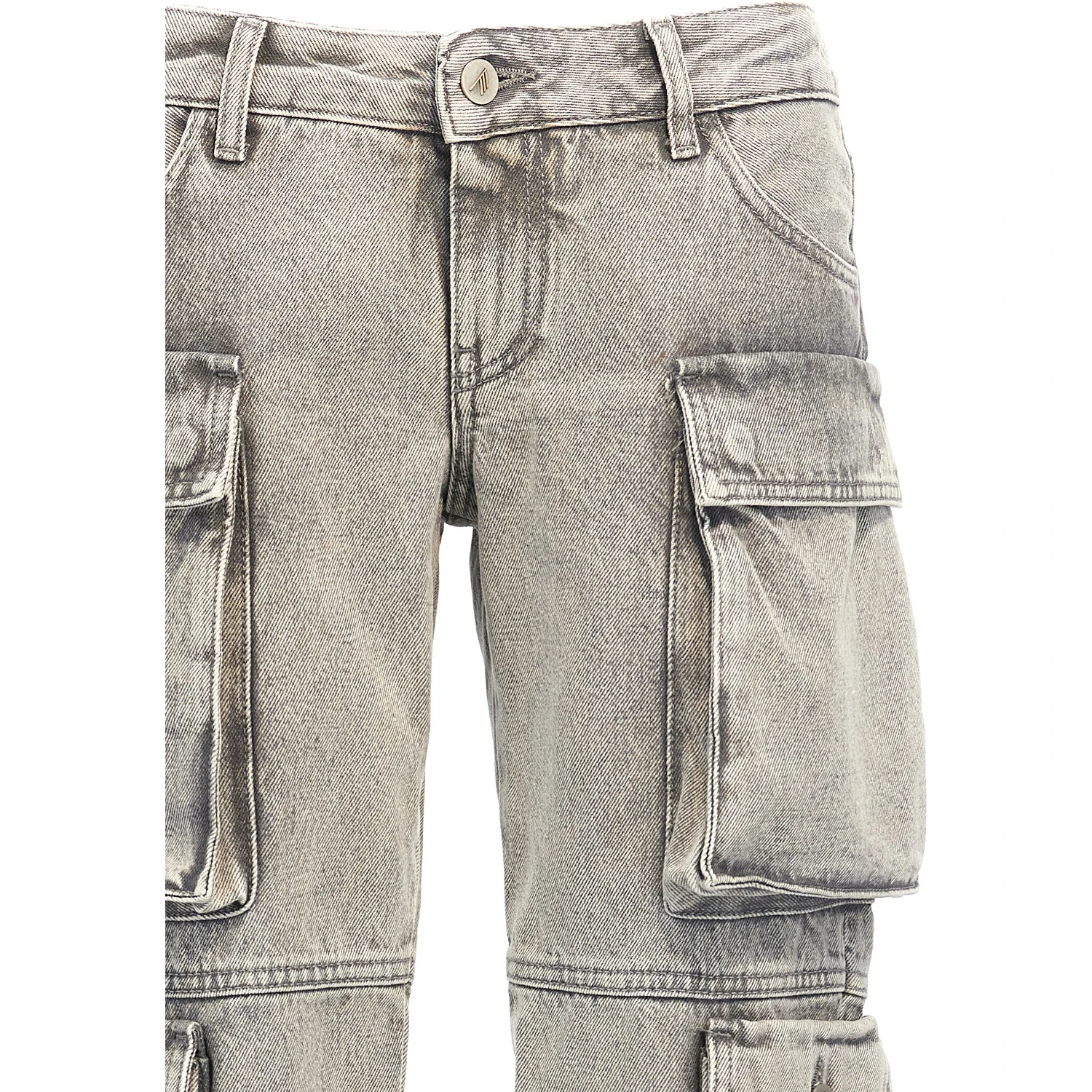 Gray Cotton Cargo Pants