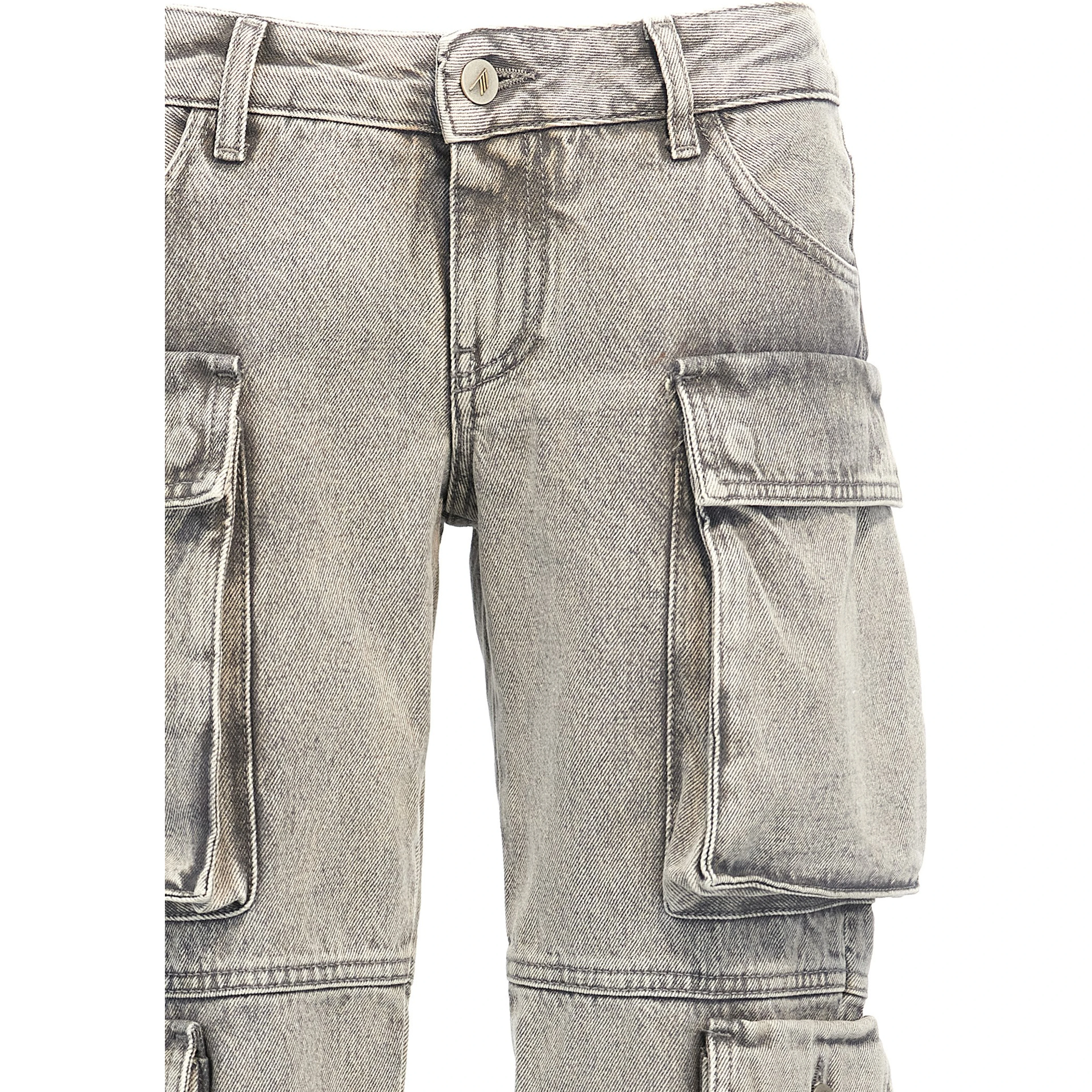 Gray Cotton Cargo Pants