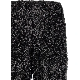 Black Polyester Flared Pants