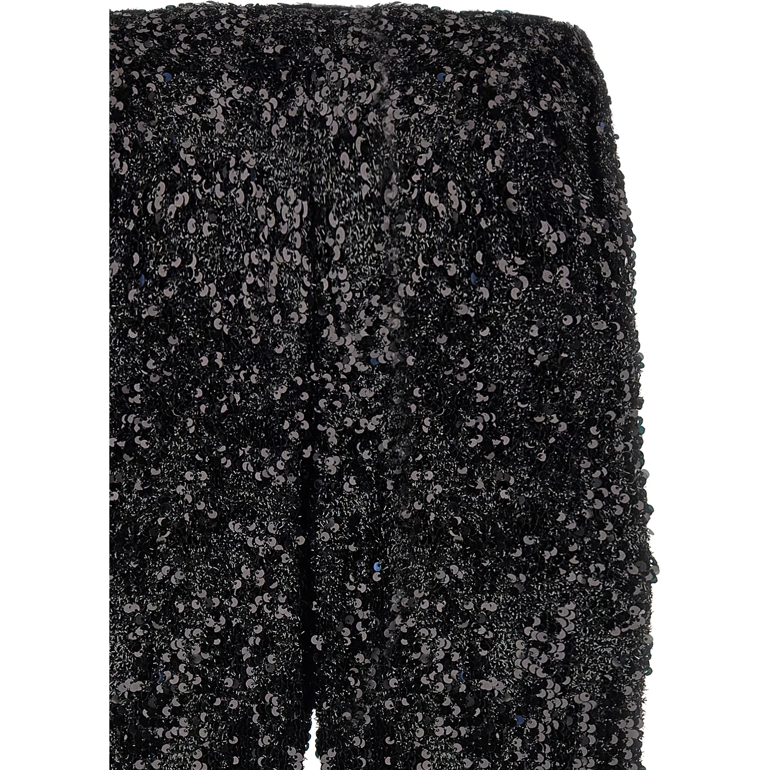 Black Polyester Flared Pants