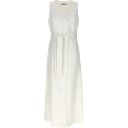 White Flax Sleeveless Jacket