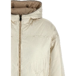 Beige Polyester Full-Length Jacket