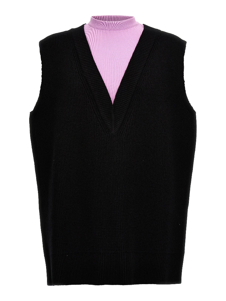 Multicolor Wool Sleeveles Sweater
