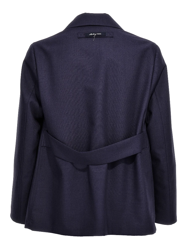 Blue Virgin Wool Full-Length Jacket alternative