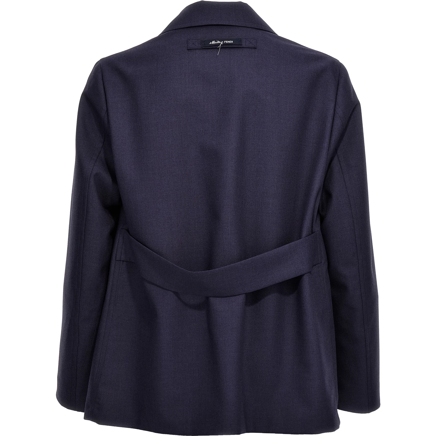 Blue Virgin Wool Full-Length Jacket