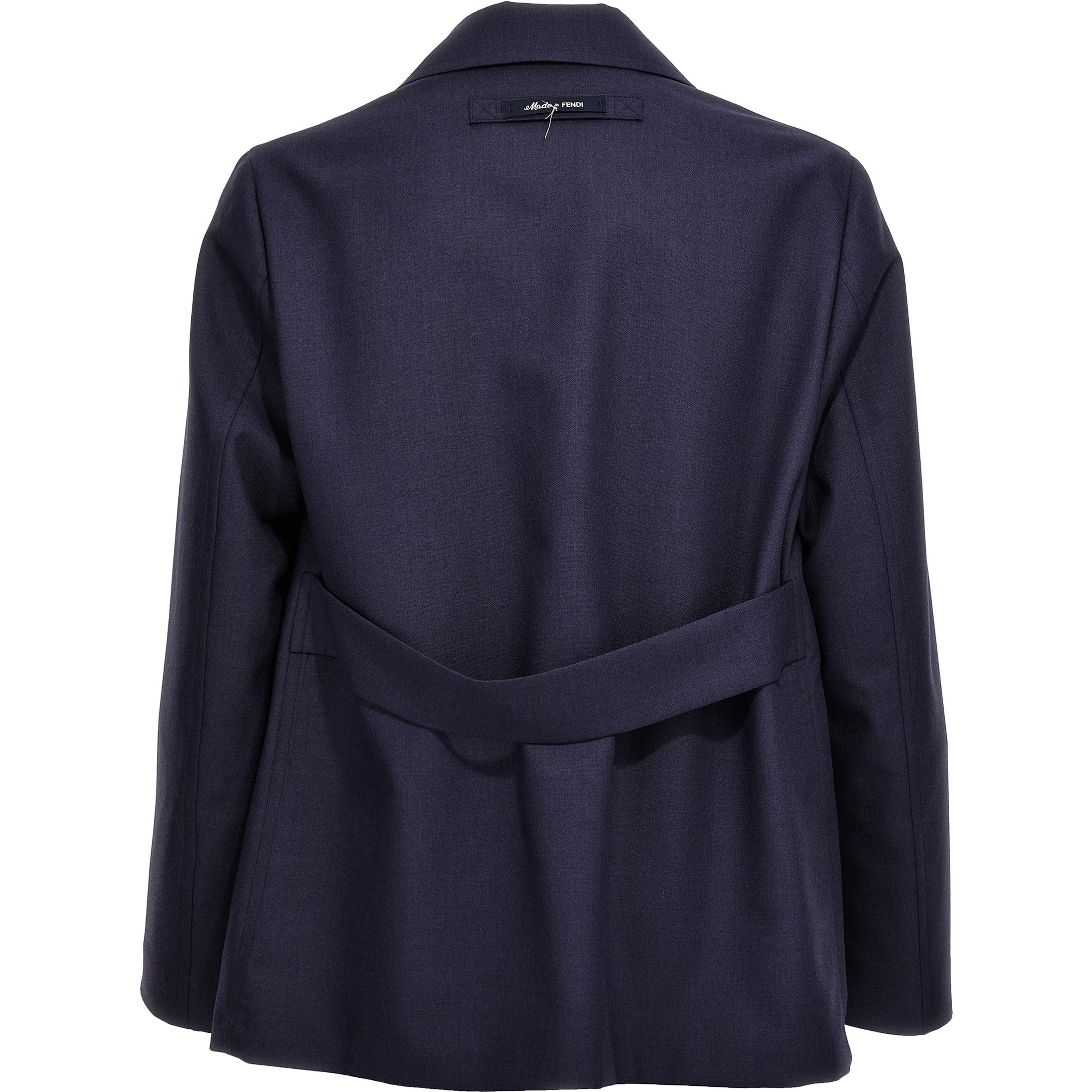 Blue Virgin Wool Full-Length Jacket
