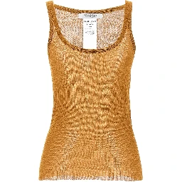 Beige Silk Tank Tops