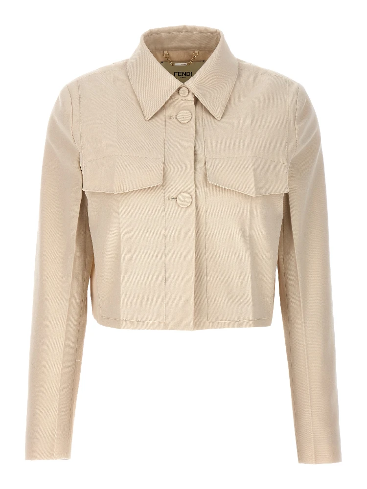 Beige Wool Full-Length Jacket
