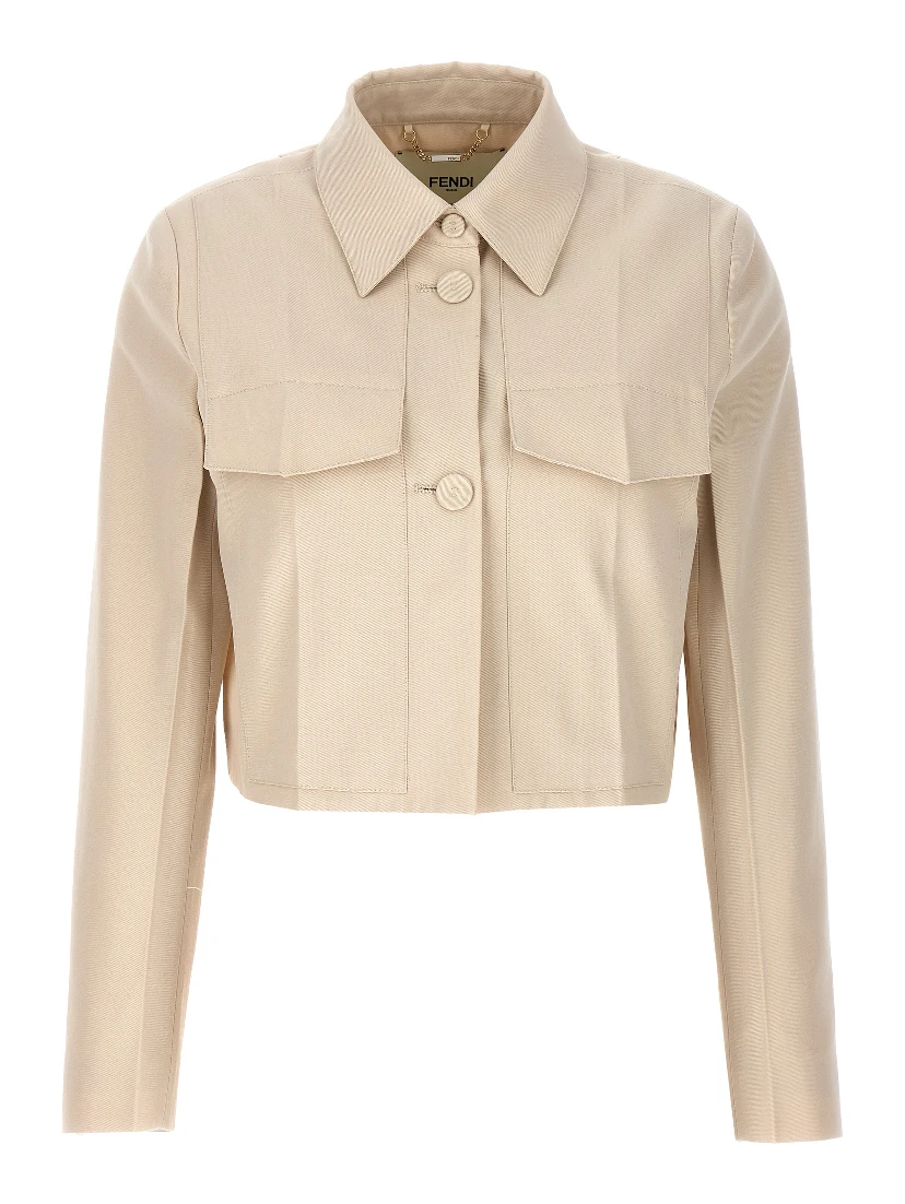 Beige Wool Full-Length Jacket