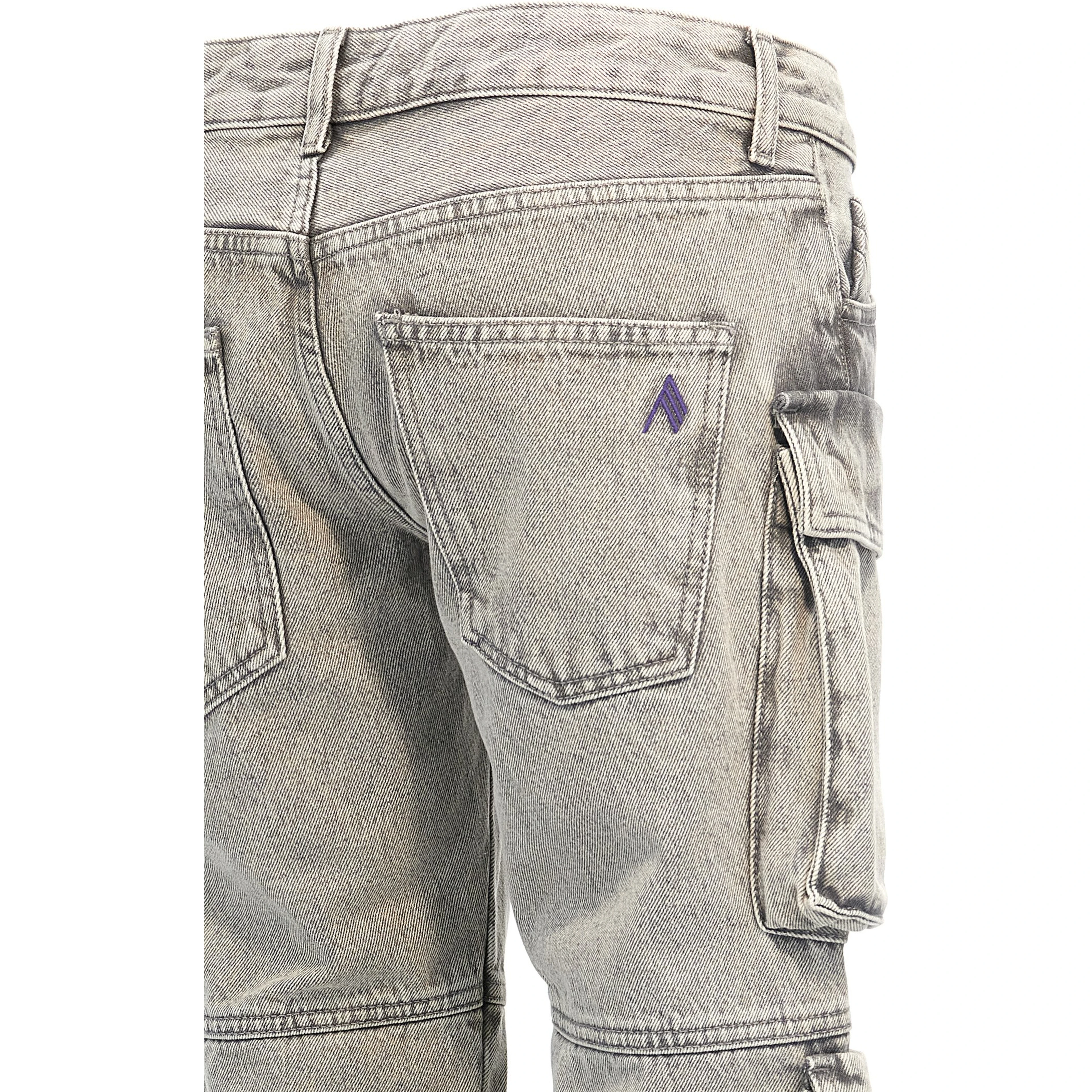 Gray Cotton Cargo Pants