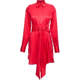 Fuchsia Silk Short Dress