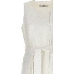 White Flax Sleeveless Jacket