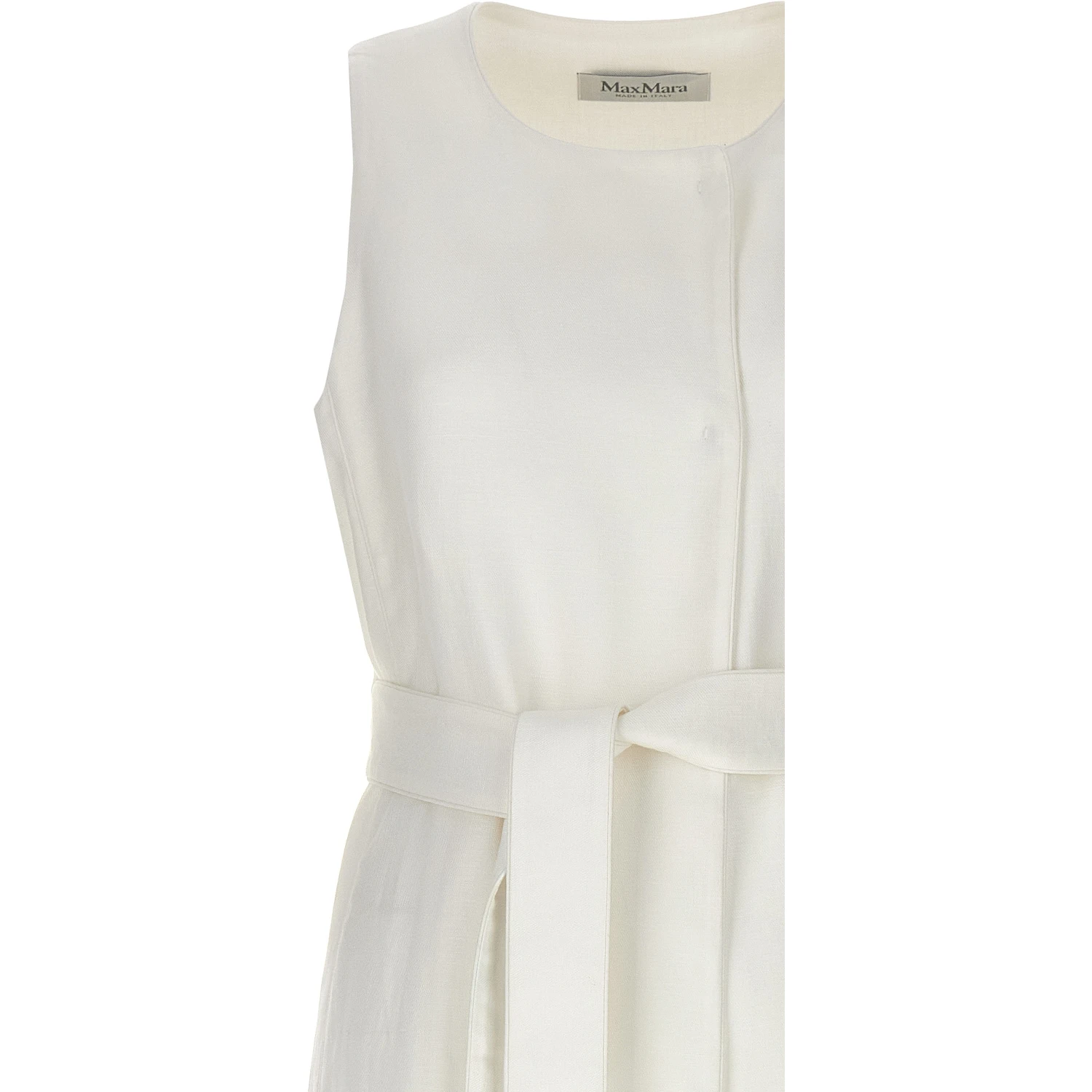 White Flax Sleeveless Jacket