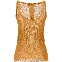 Beige Silk Tank Tops