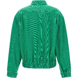 Bicolor Cotton Full-Length Jacket