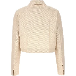 Beige Wool Full-Length Jacket