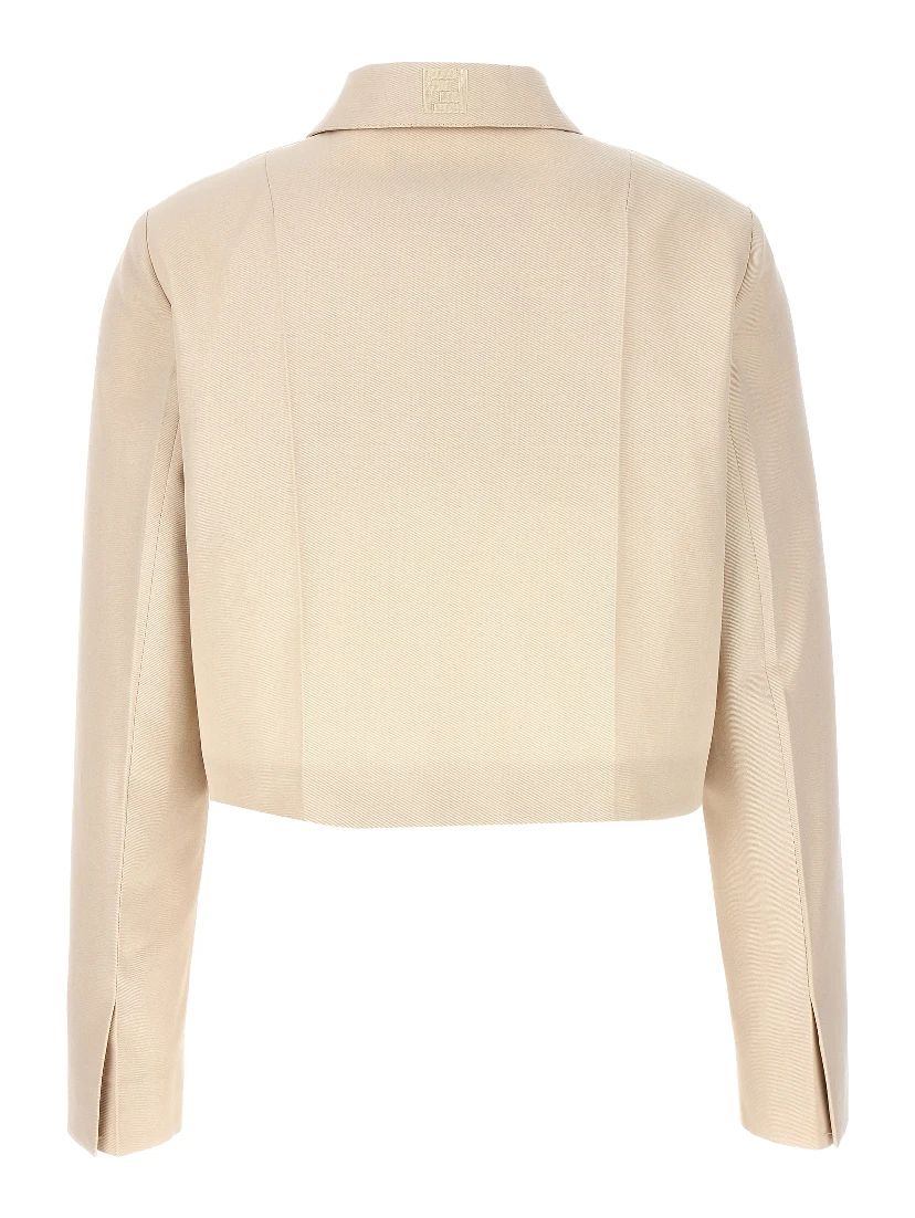 Beige Wool Full-Length Jacket
