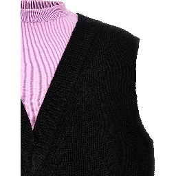 Multicolor Wool Sleeveles Sweater