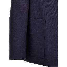 Blue Virgin Wool Full-Length Jacket