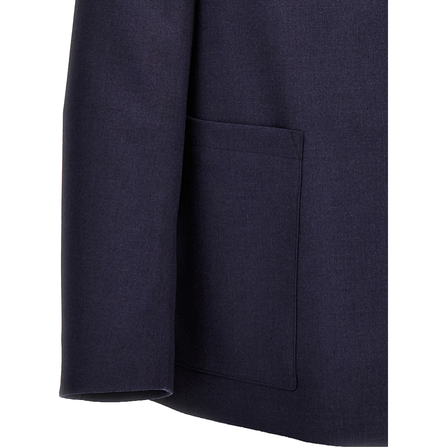 Blue Virgin Wool Full-Length Jacket