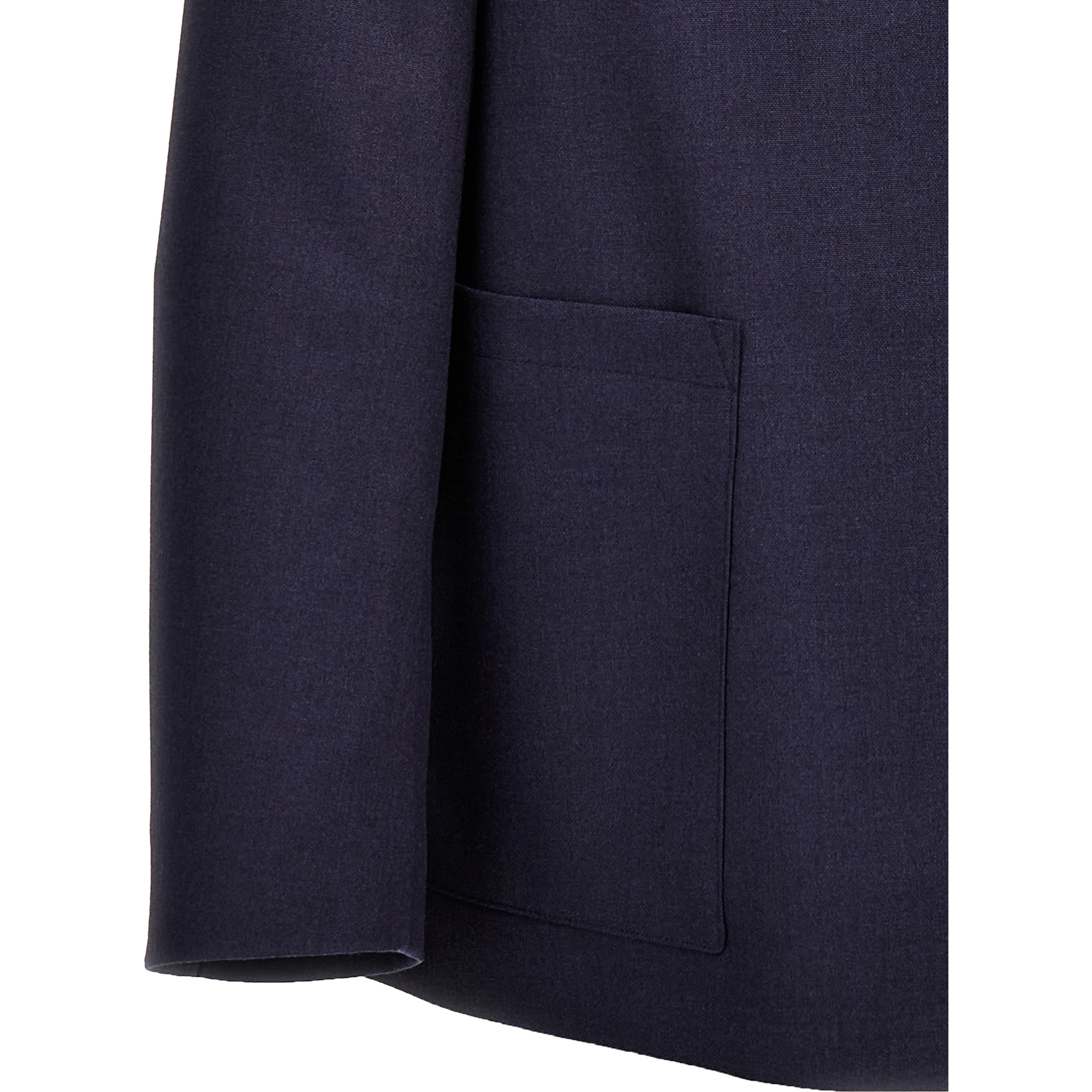 Blue Virgin Wool Full-Length Jacket
