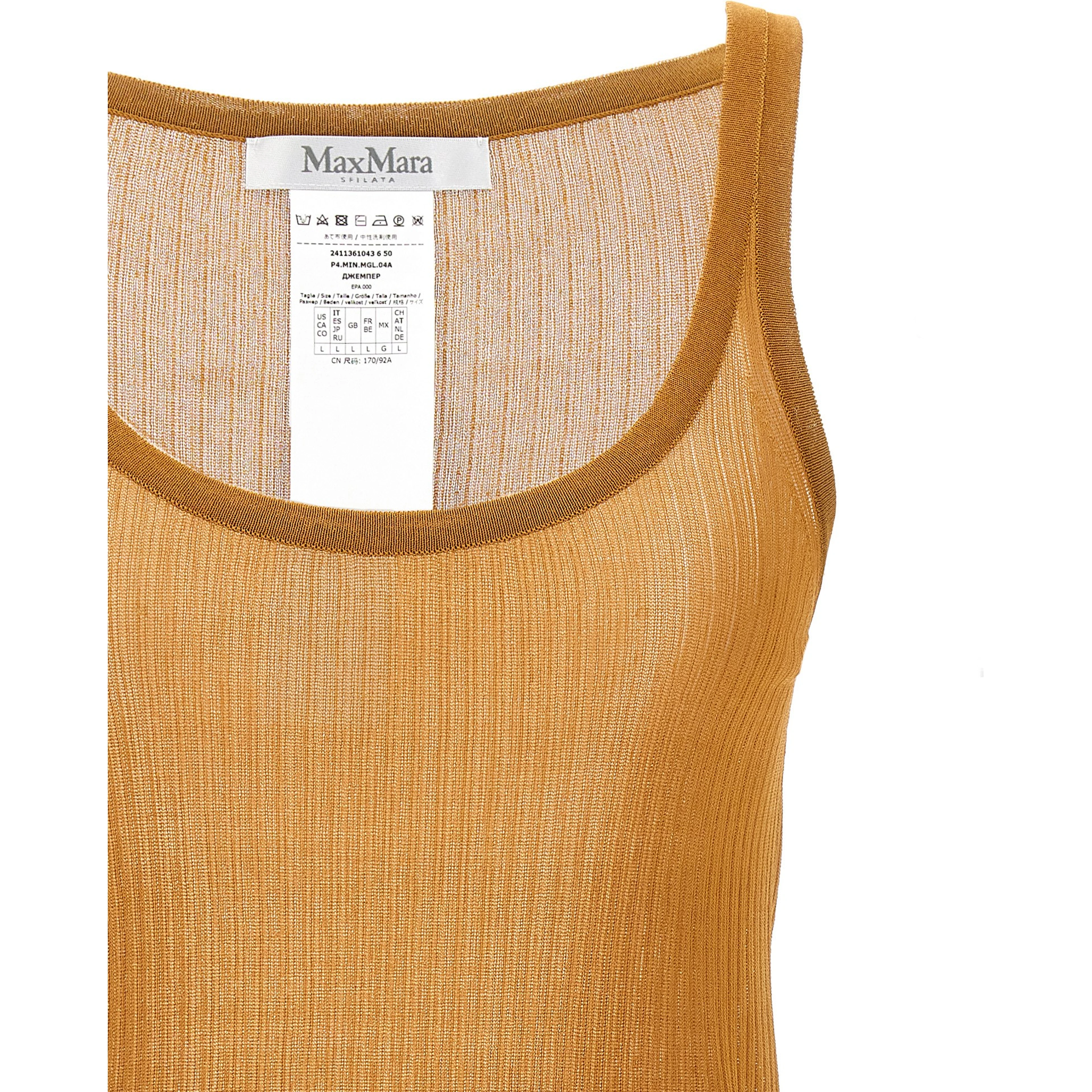 Beige Silk Tank Tops