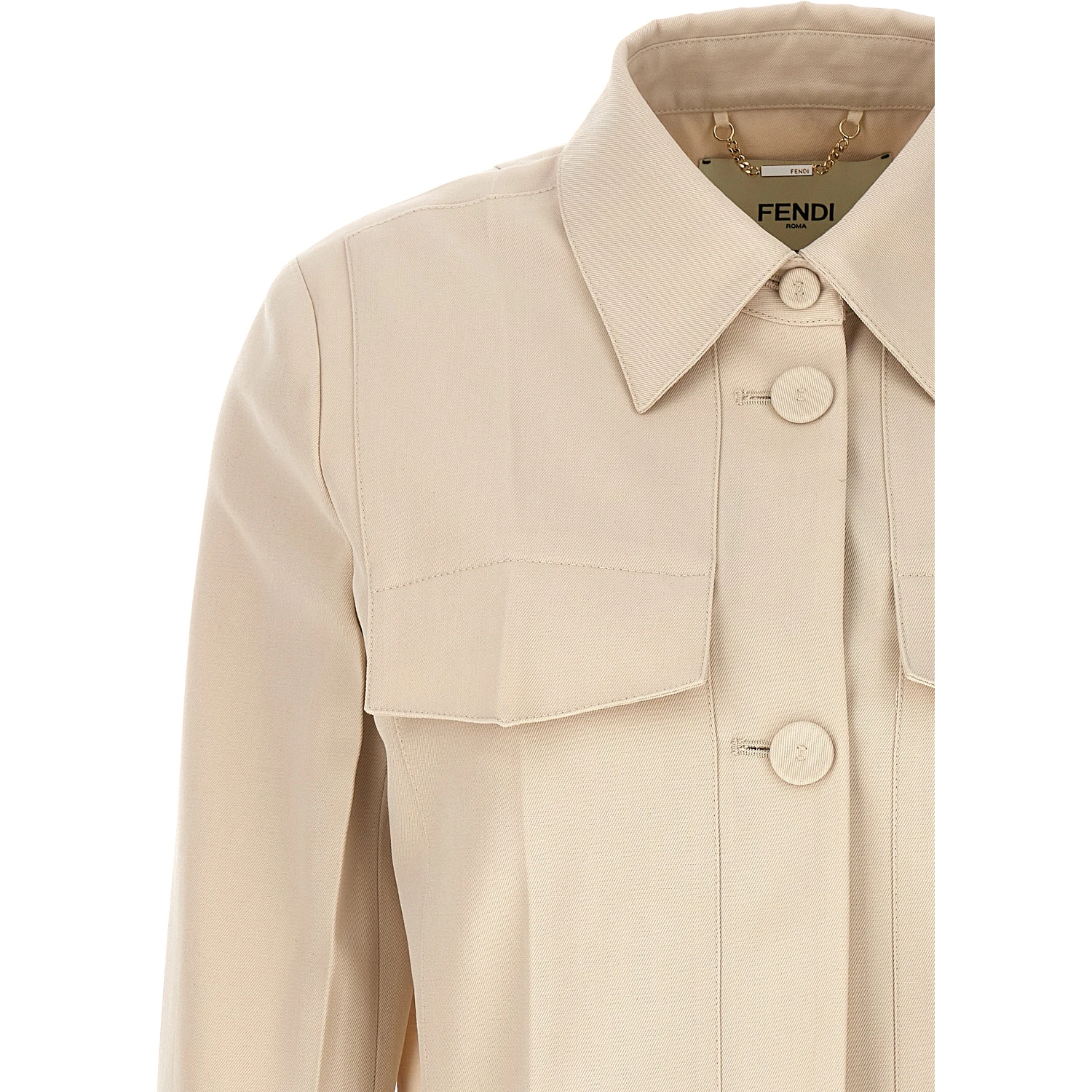Beige Wool Full-Length Jacket