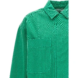 Bicolor Cotton Full-Length Jacket