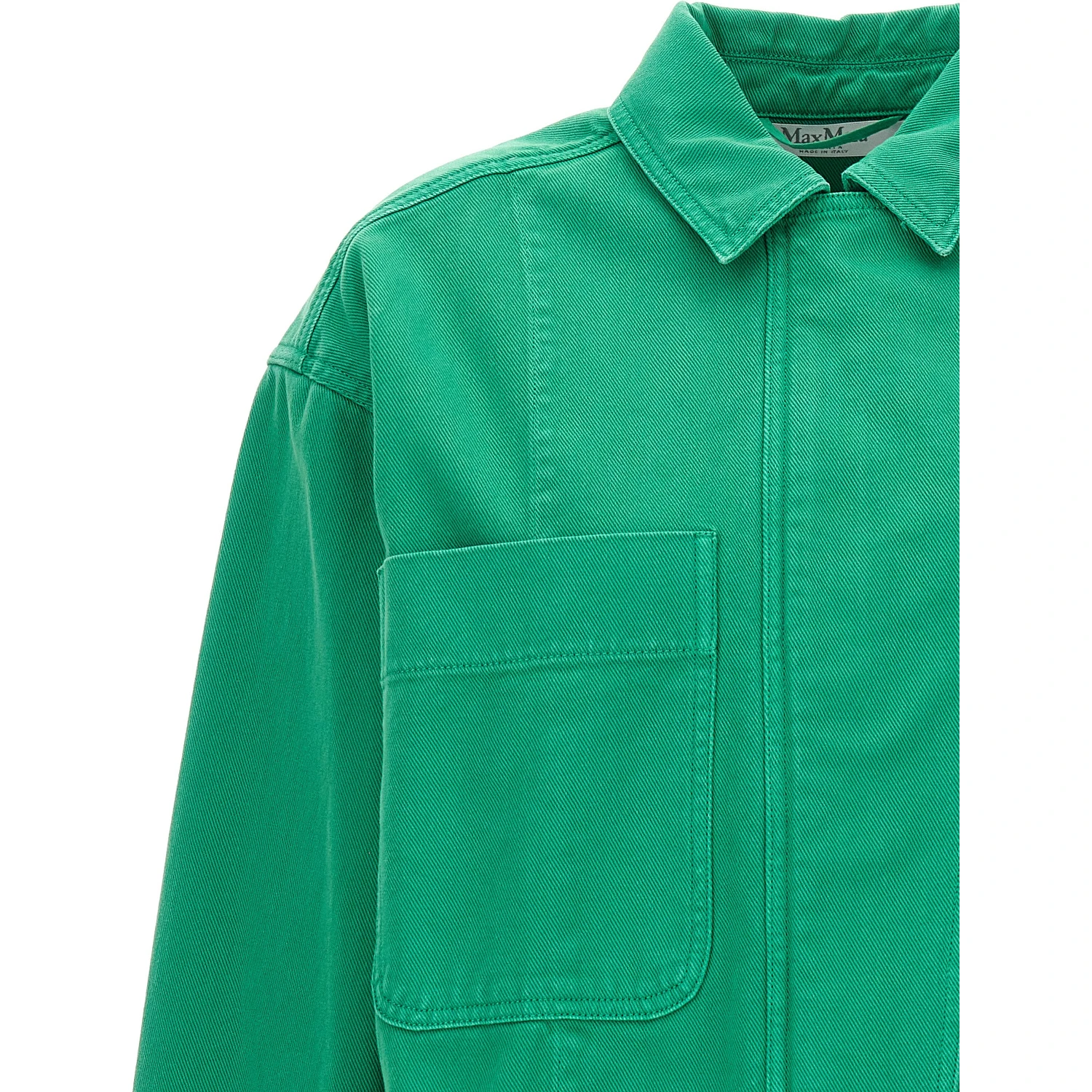 Bicolor Cotton Full-Length Jacket