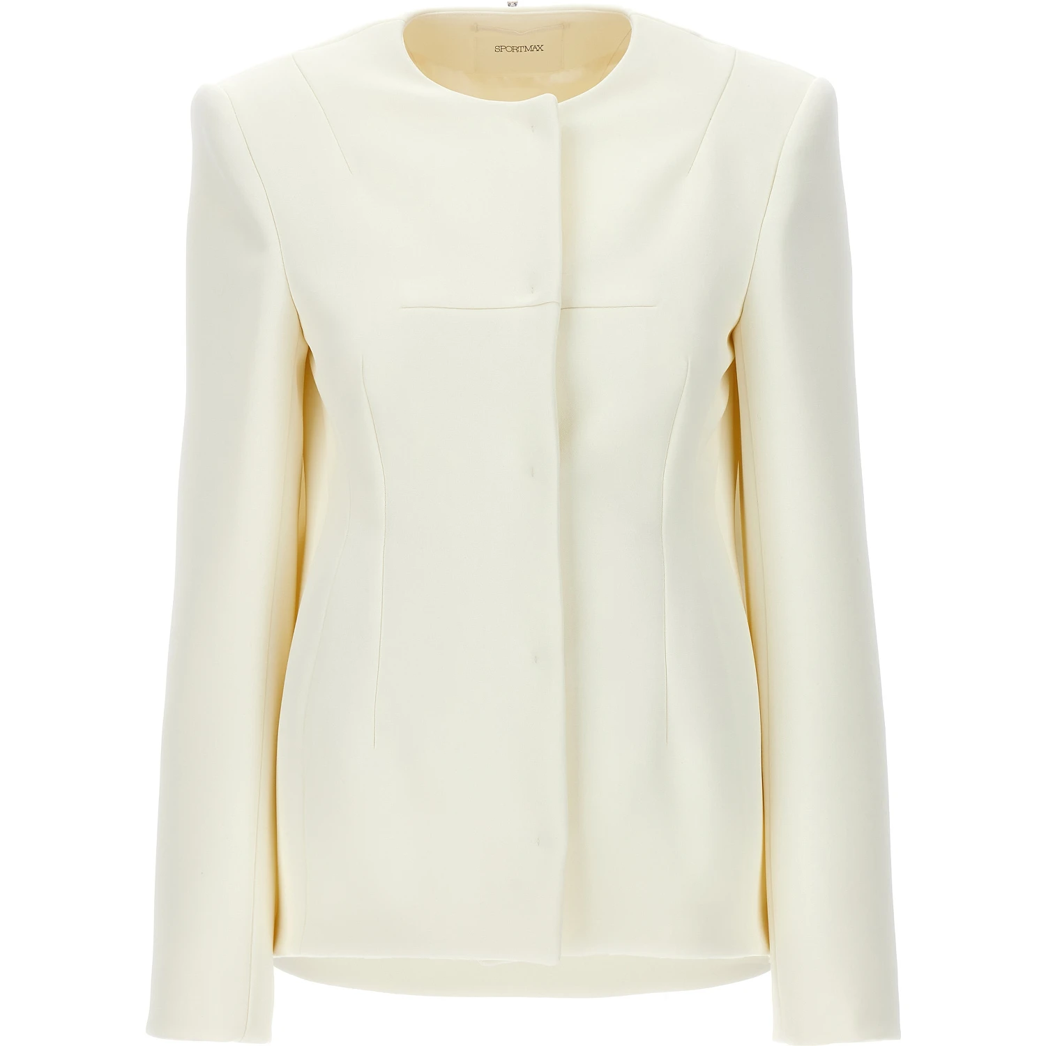 White Polyester Full-Length Jacket