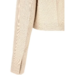 Beige Wool Full-Length Jacket