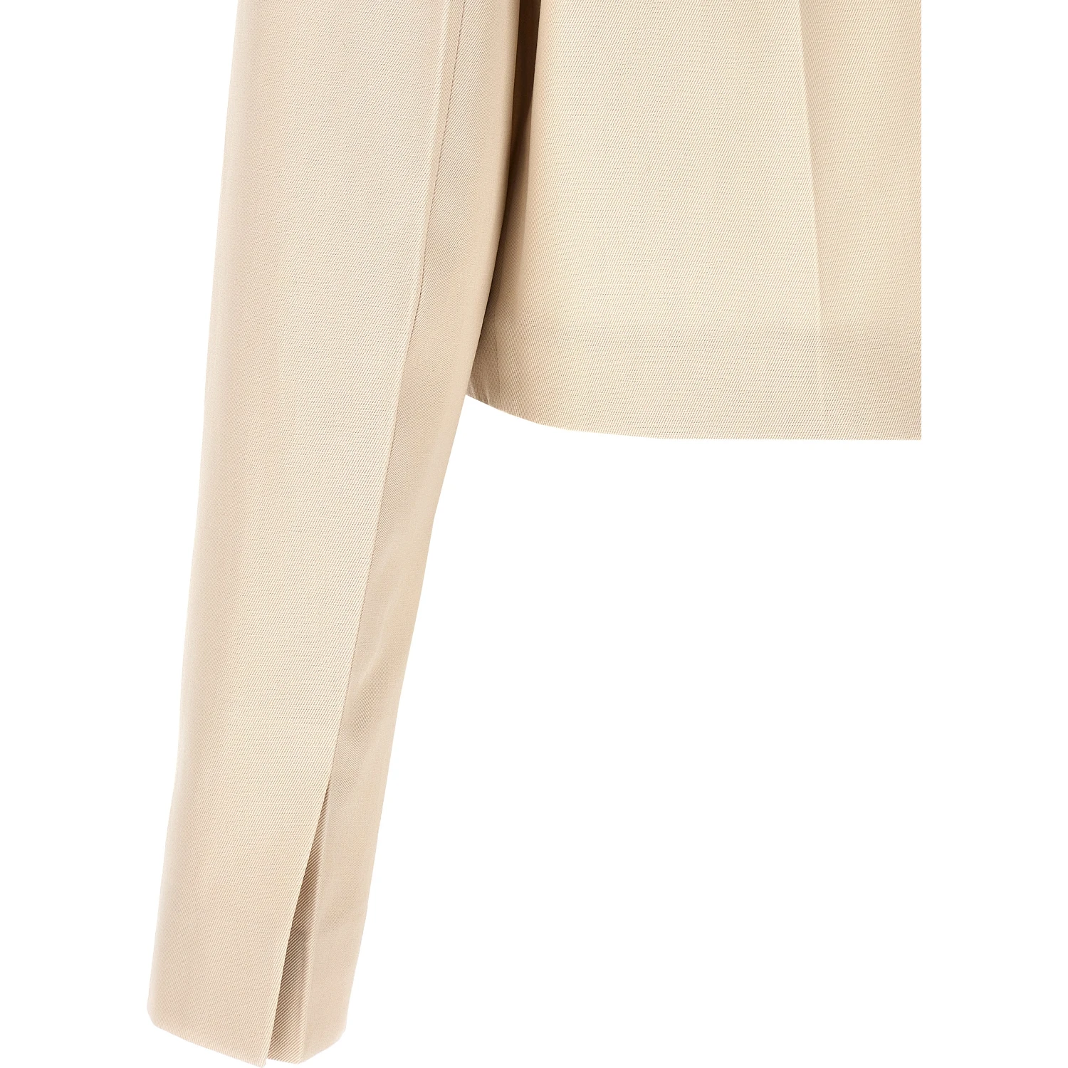 Beige Wool Full-Length Jacket
