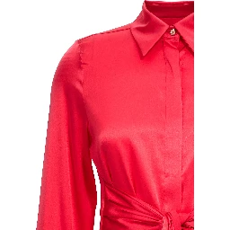 Fuchsia Silk Short Dress