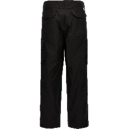 Black Cotton Cargo Pants