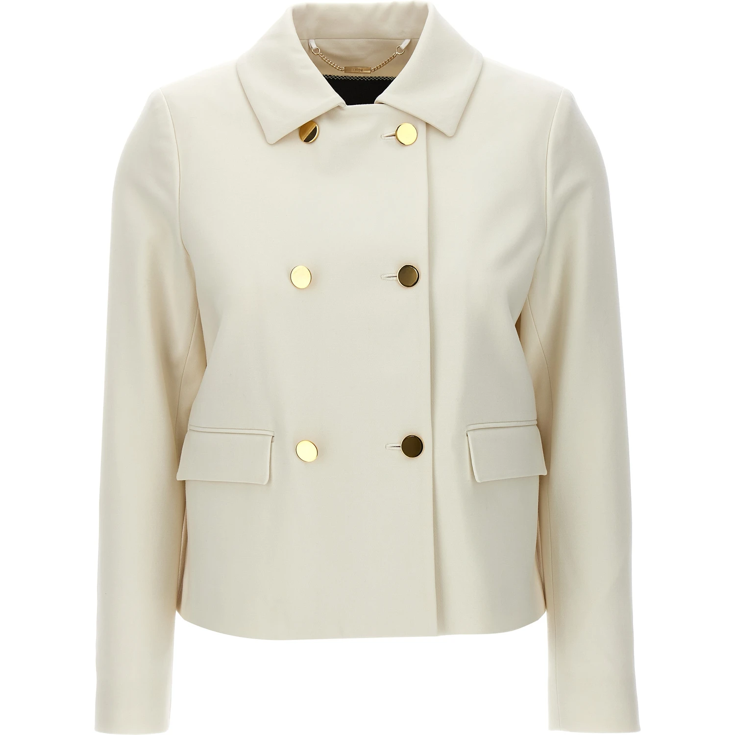 White Virgin Wool Full-Length Jacket
