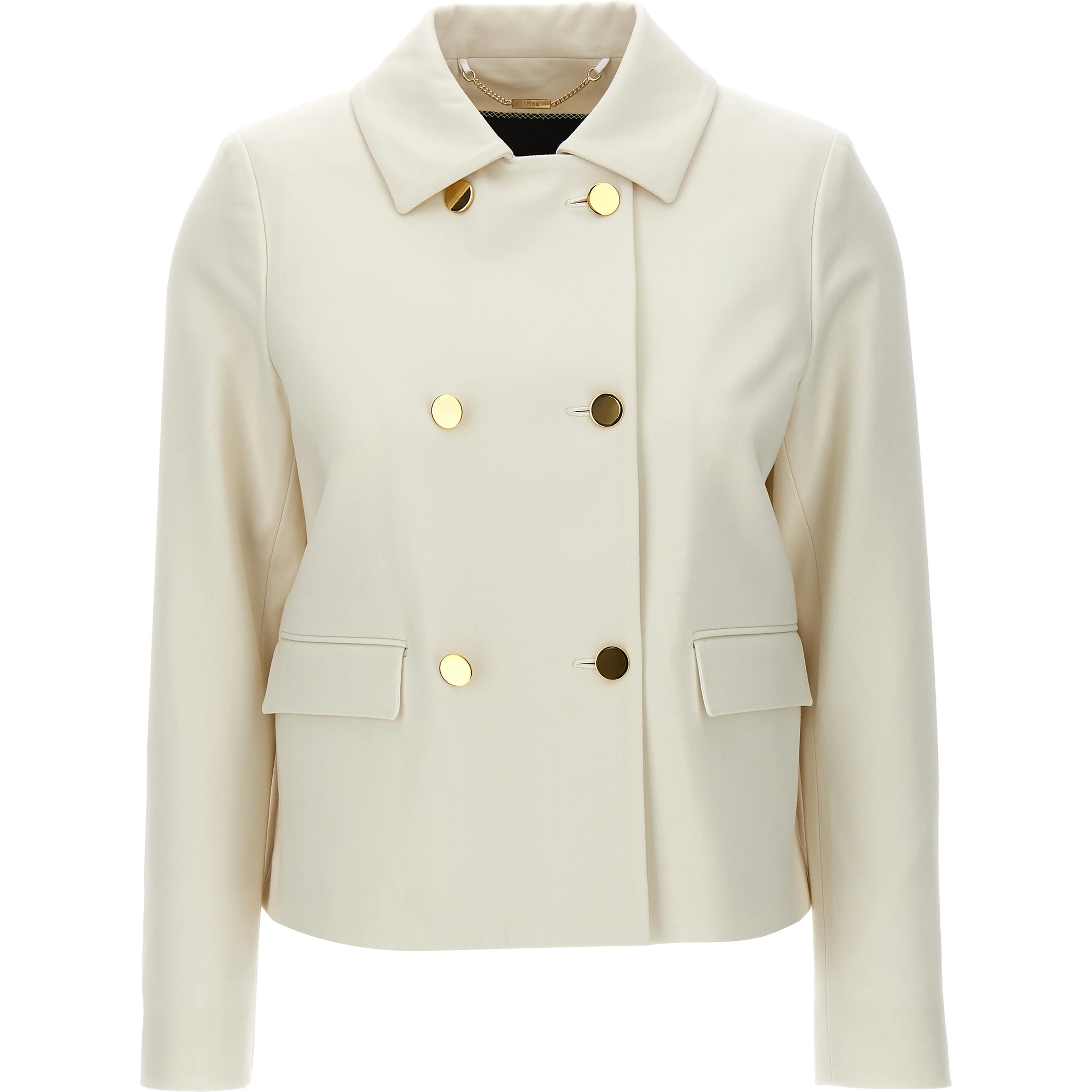 White Virgin Wool Full-Length Jacket