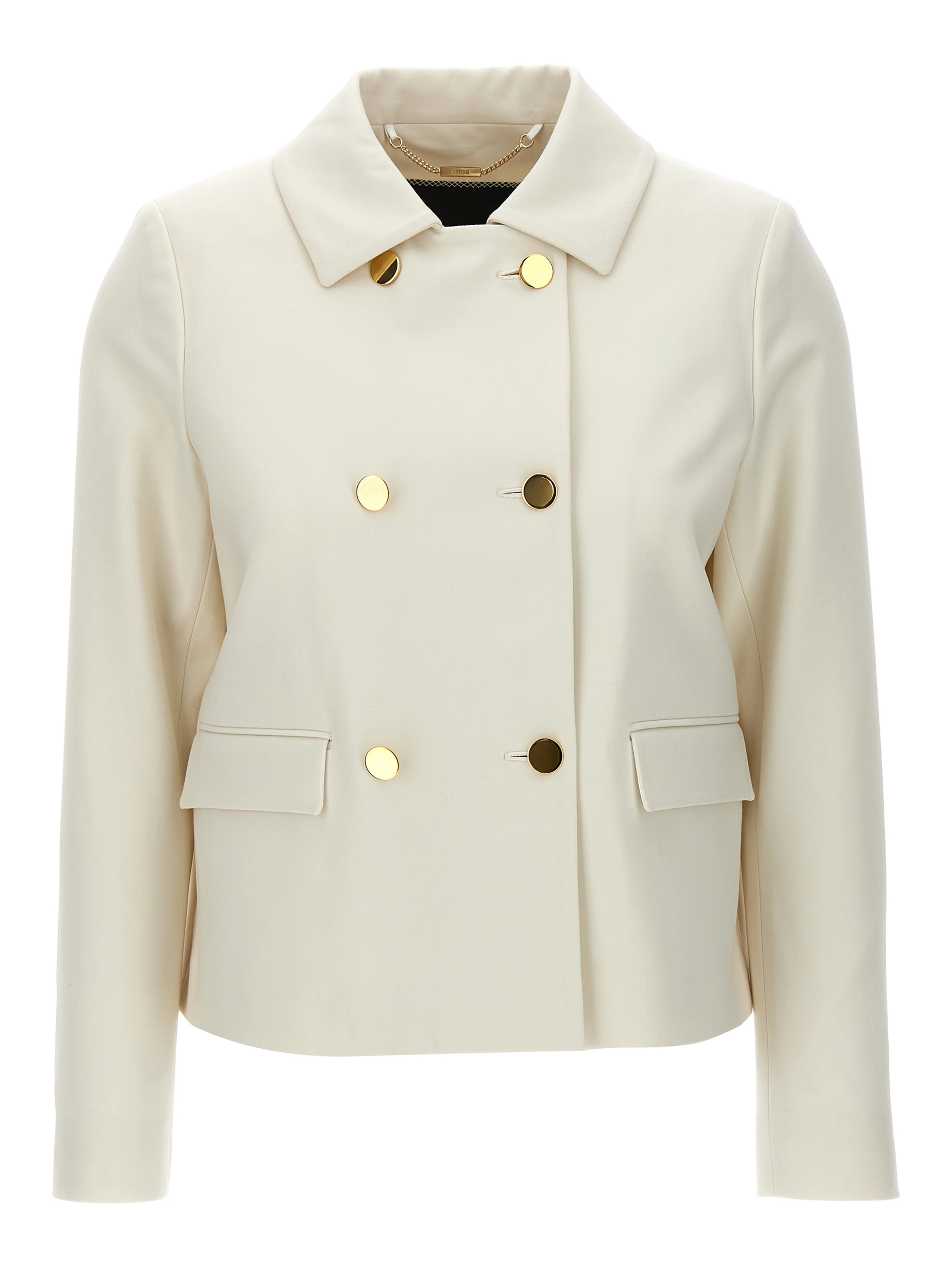 White Virgin Wool Full-Length Jacket