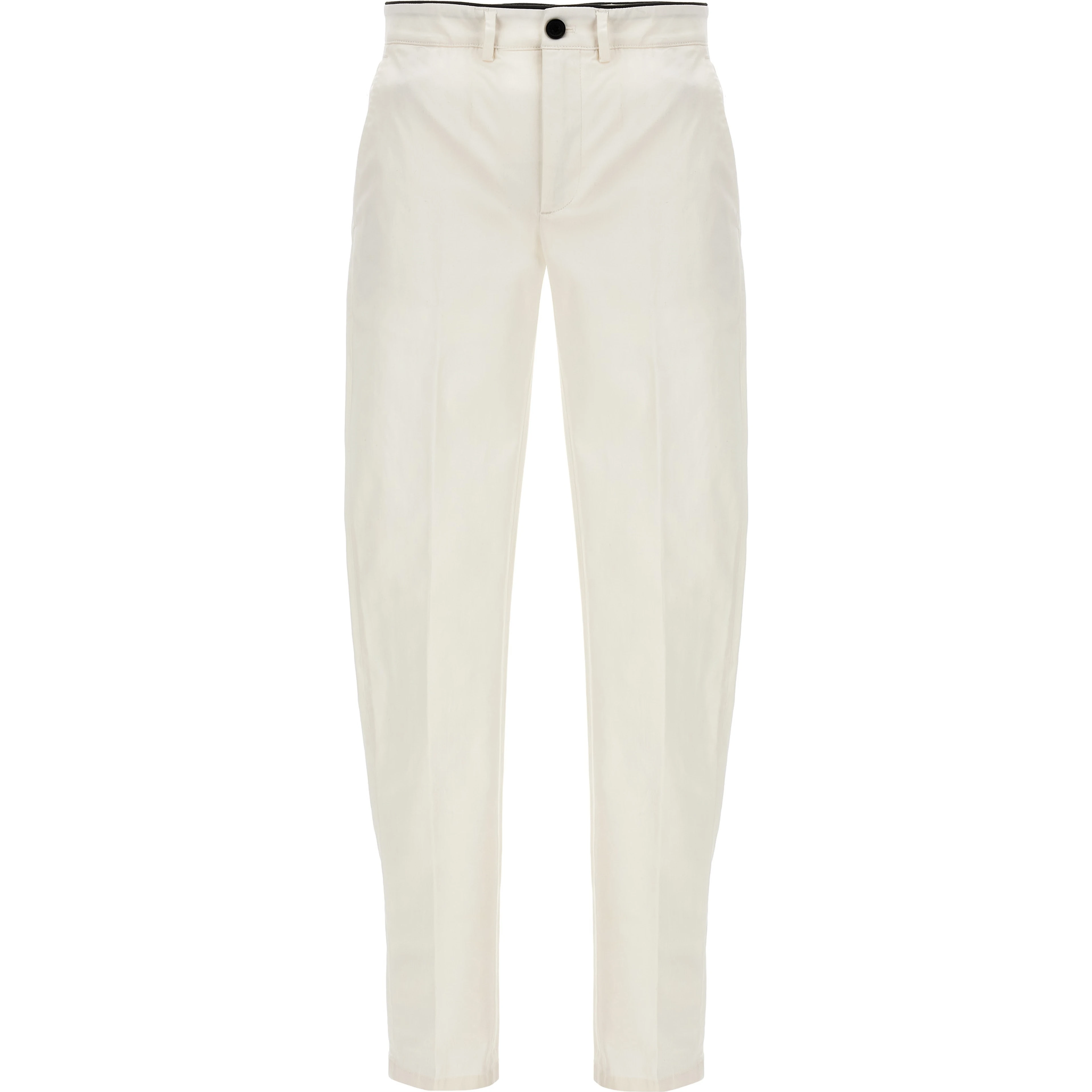 White Cotton Casual Pants