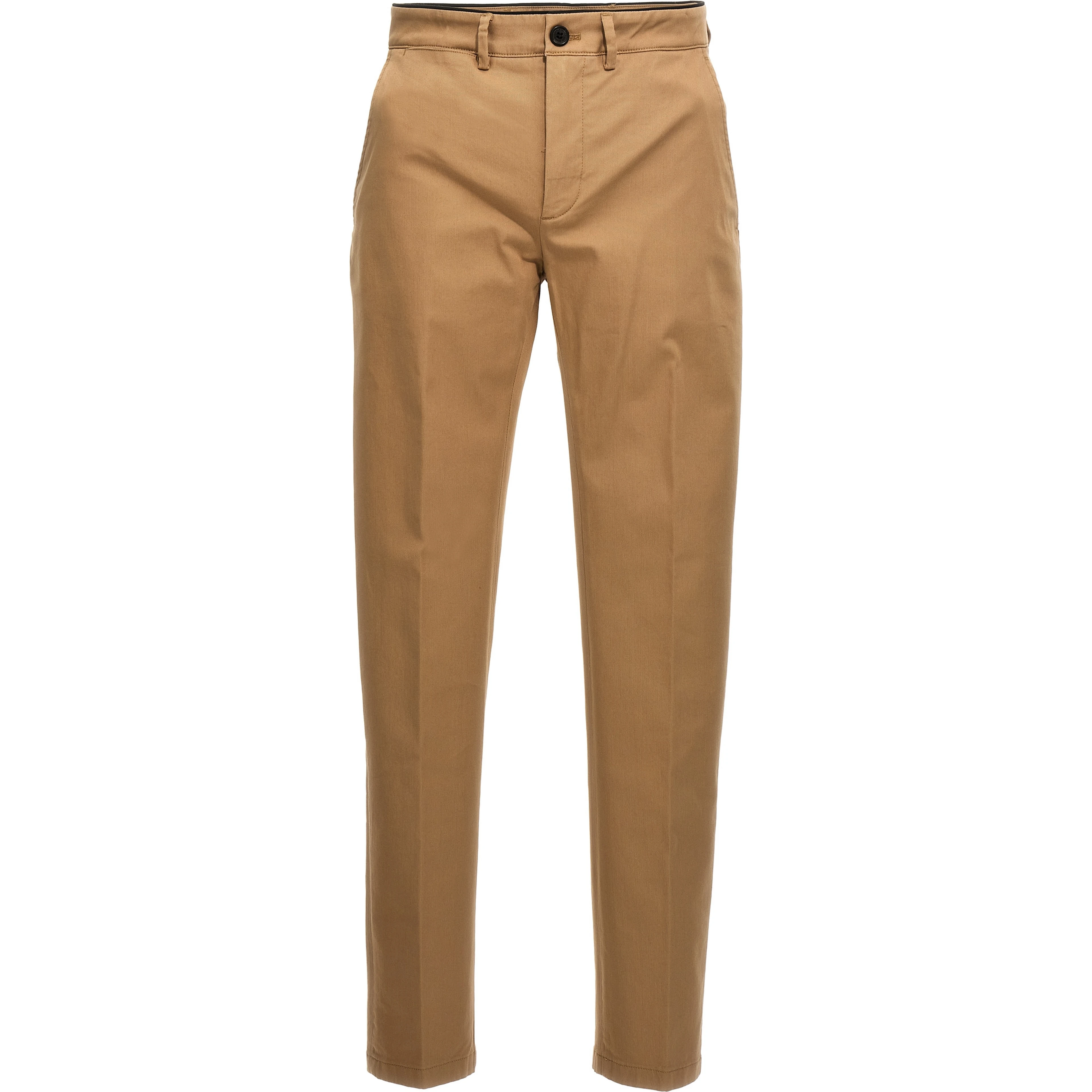 Beige Cotton Casual Pants