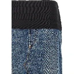 Blue Cotton Mini Skirt