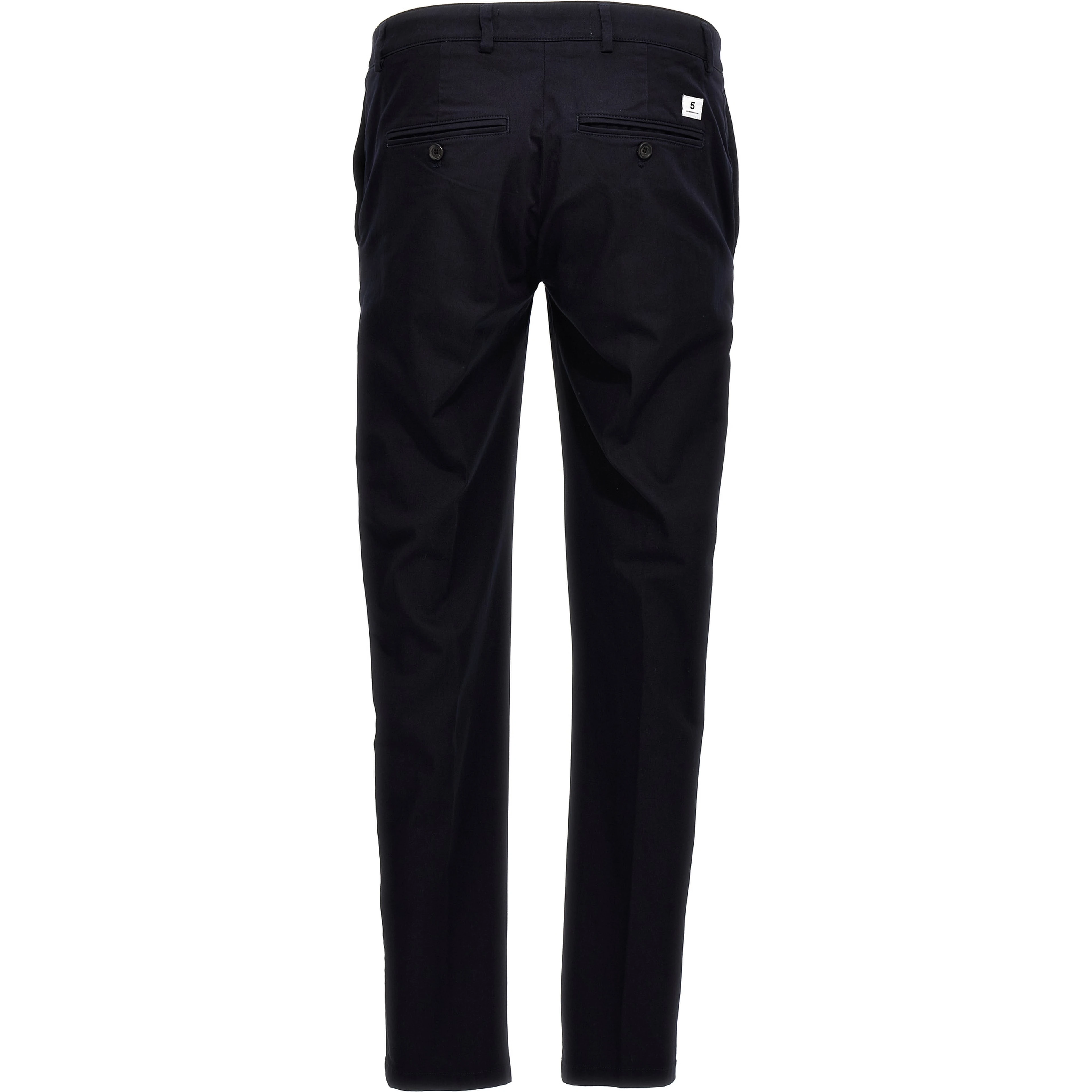 Blue Cotton Casual Pants