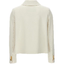 White Virgin Wool Full-Length Jacket