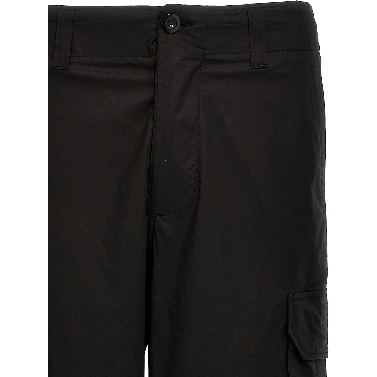 Black Cotton Cargo Pants