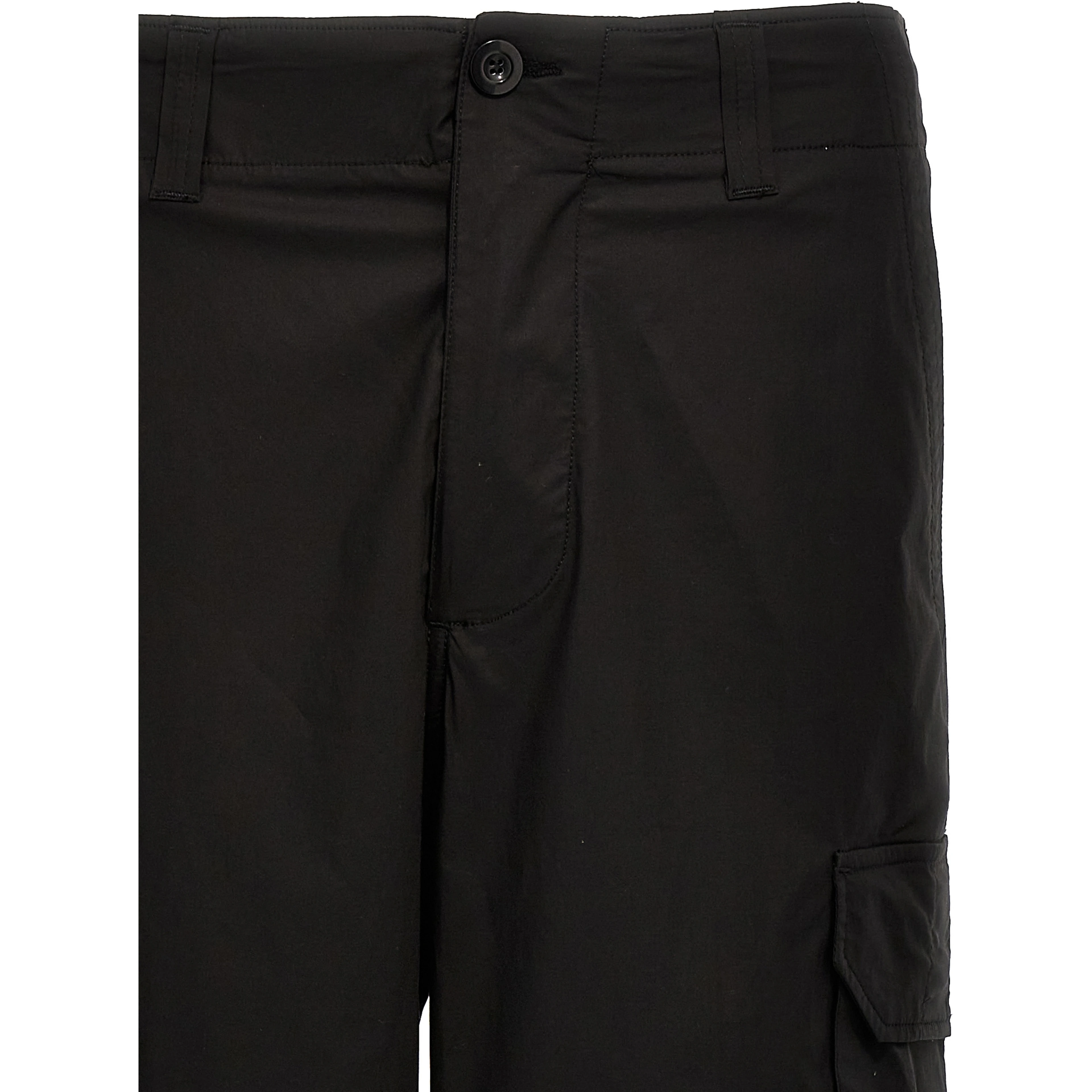 Black Cotton Cargo Pants