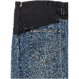 Blue Cotton Mini Skirt